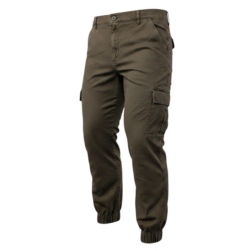 Aeropostale Cargo Jogger Pants Olive Green Elastic Waist Ankle Cuff Size XL‎